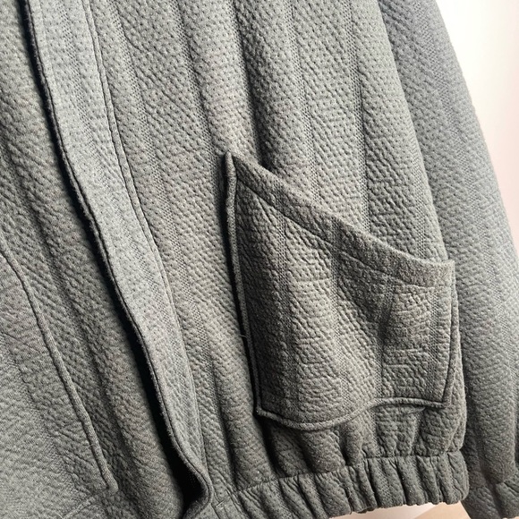 Zara | Moss Green Full Zip High Funnel Neck Bomber Jacket ML Oversized Fall Cozy - Picture 3 of 8